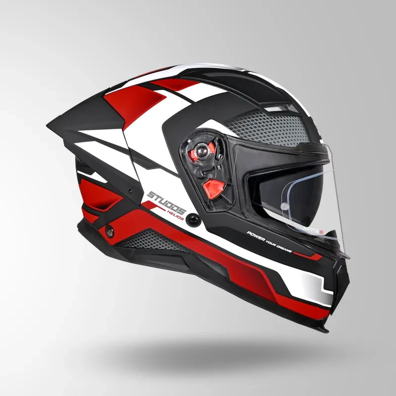 Studds-Helios D1 Asphalt Decor Helmet (MATT BLACK / Red)