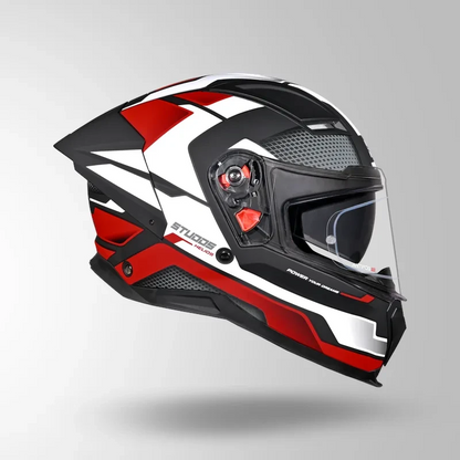 Studds-Helios D1 Asphalt Decor Helmet (MATT BLACK / Red)