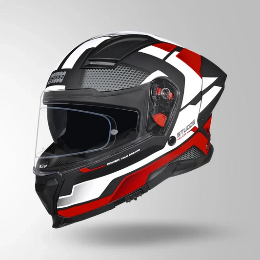 Studds-Helios D1 Asphalt Decor Helmet (MATT BLACK / Red)