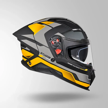 Studds-Helios D1 Asphalt Decor Helmet (MATT BLACK / Yellow)