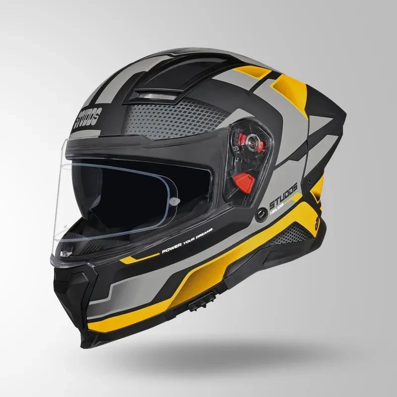 Studds-Helios D1 Asphalt Decor Helmet (MATT BLACK / Yellow)