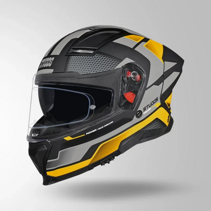 Studds-Helios D1 Asphalt Decor Helmet (MATT BLACK / Yellow)