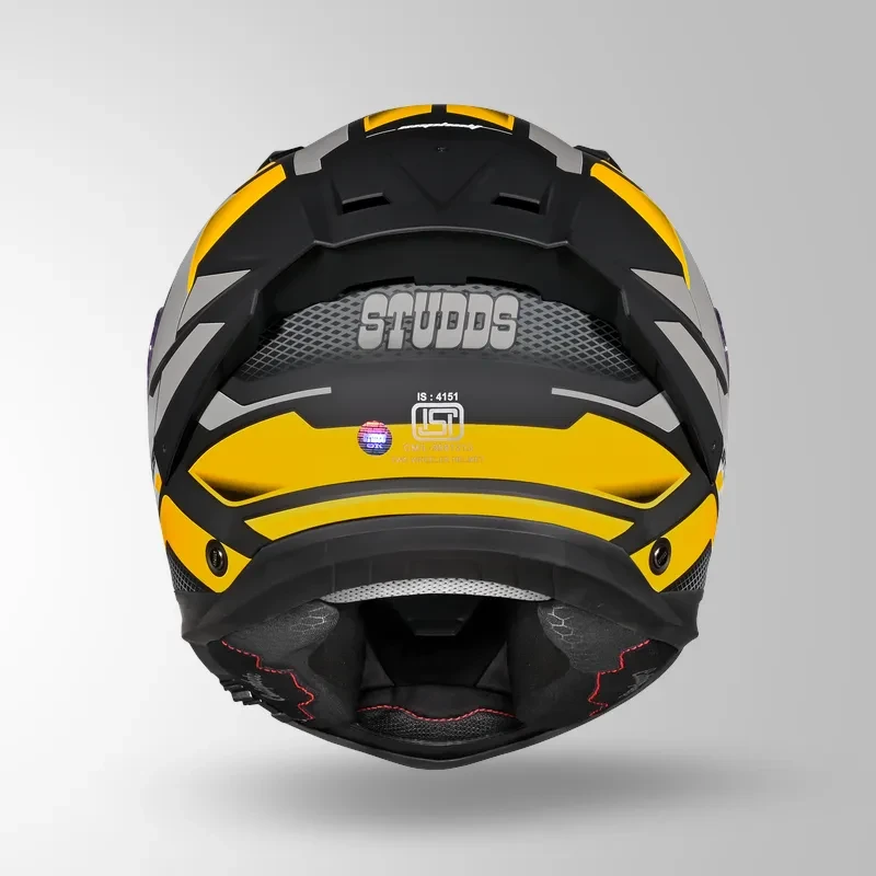 Studds-Helios D1 Asphalt Decor Helmet (MATT BLACK / Yellow)