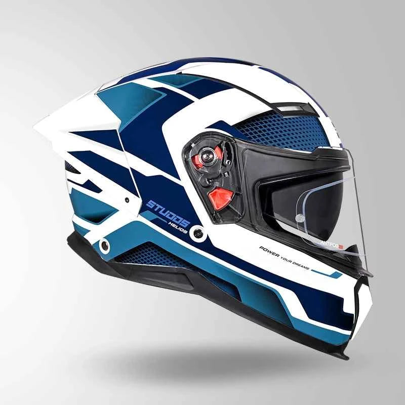 Studds-Helios D1 Asphalt Decor Helmet (White & Blue)
