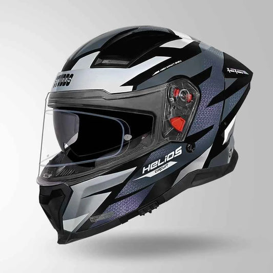 Studds-Helios D2 Circuit Decor Helmet  (Black & Chameleon Grey/pink)