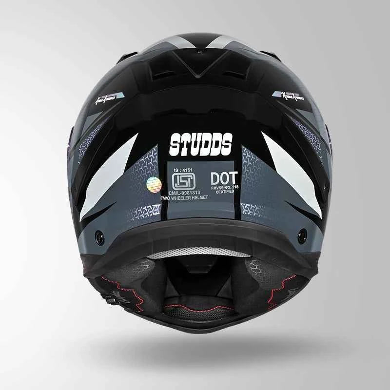 Studds-Helios D2 Circuit Decor Helmet  (Black & Chameleon Grey/pink)