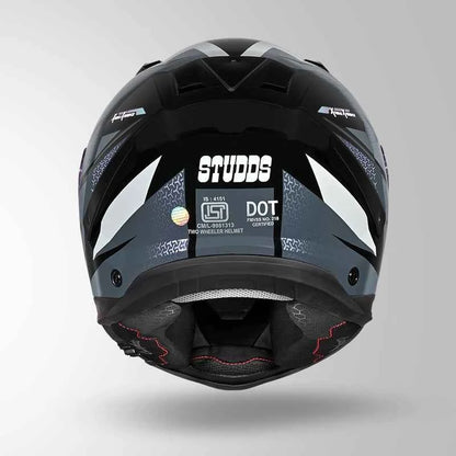 Studds-Helios D2 Circuit Decor Helmet  (Black & Chameleon Grey/pink)
