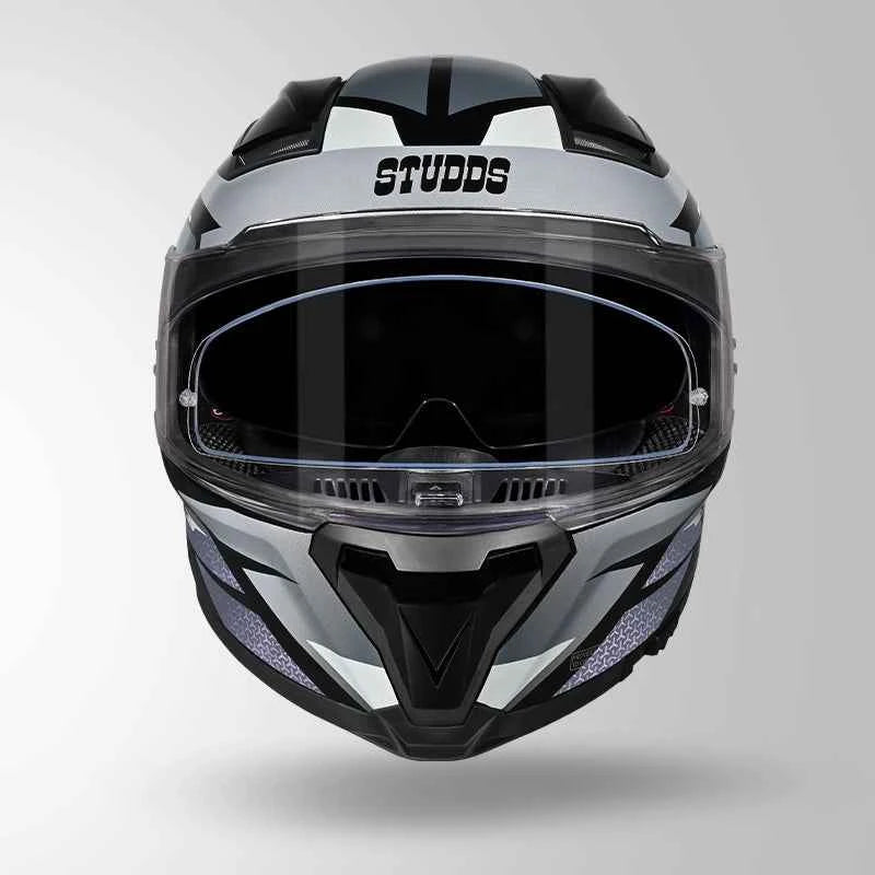 Studds-Helios D2 Circuit Decor Helmet  (Black & Chameleon Grey/pink)