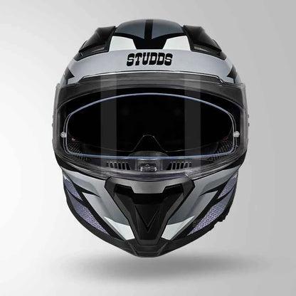 Studds-Helios D2 Circuit Decor Helmet  (Black & Chameleon Grey/pink)