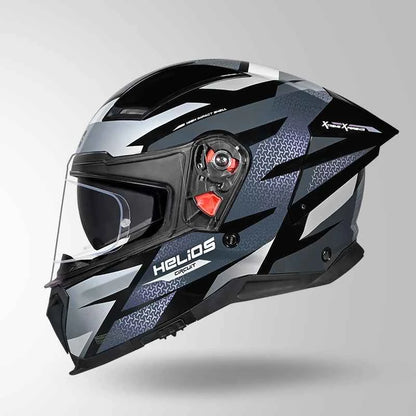 Studds-Helios D2 Circuit Decor Helmet  (Black & Chameleon Grey/pink)