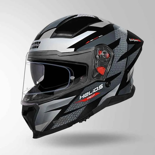 Studds-Helios D2 Circuit Decor Helmet (Black & Grey)