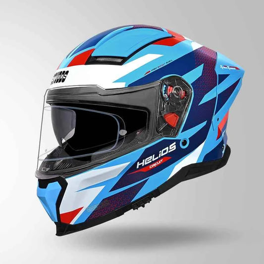 Studds-Helios D2 Circuit Decor Helmet (Blue/Red)