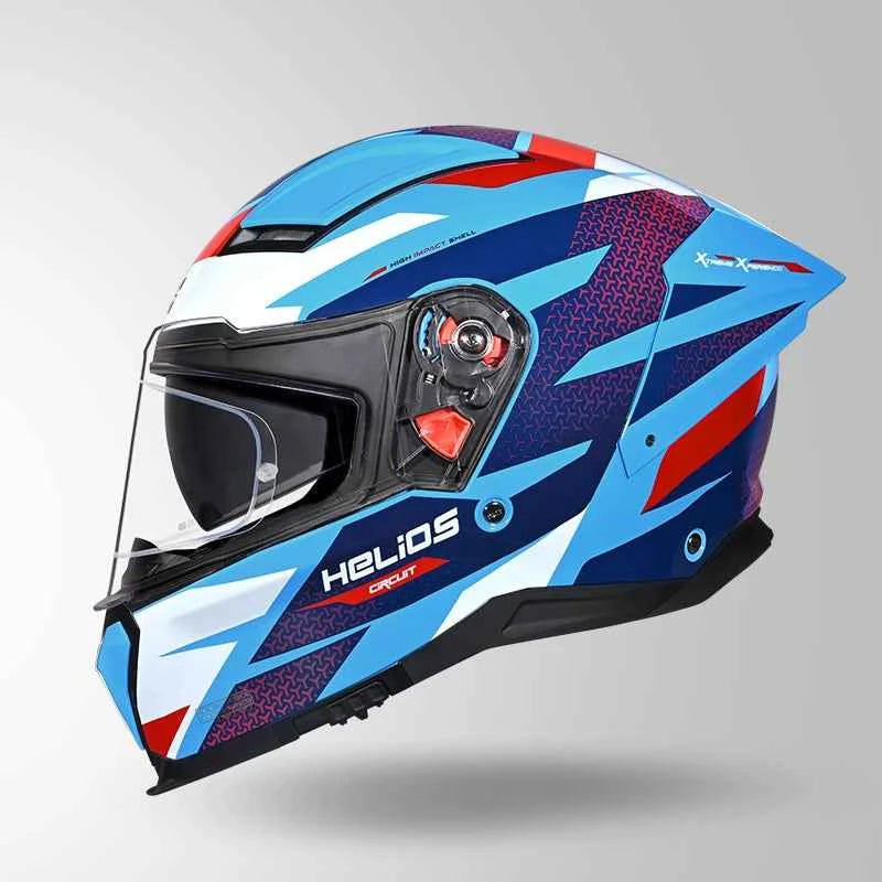 Studds-Helios D2 Circuit Decor Helmet (Blue/Red)