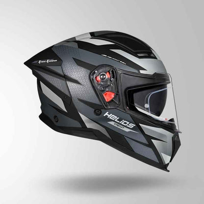 Studds-Helios D2 Circuit Decor Helmet (Matt Black Chameleon Grey/pink)