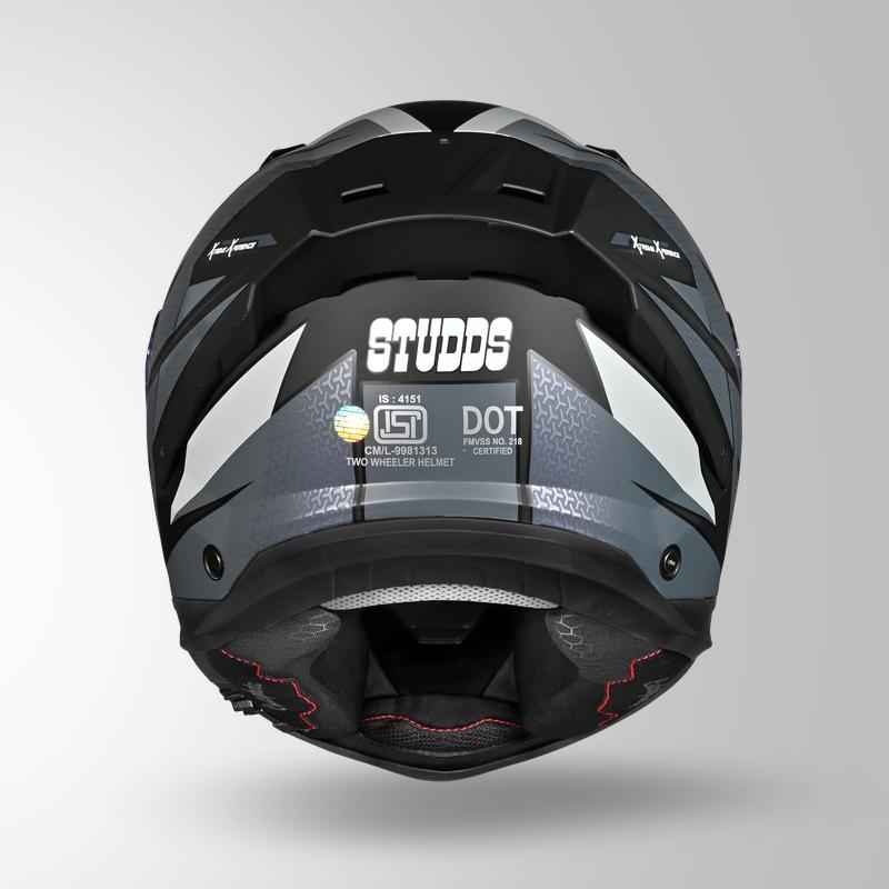 Studds-Helios D2 Circuit Decor Helmet (Matt Black Chameleon Grey/pink)