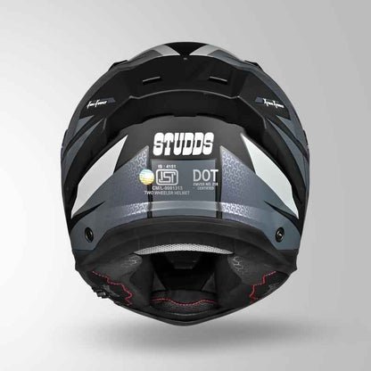 Studds-Helios D2 Circuit Decor Helmet (Matt Black Chameleon Grey/pink)