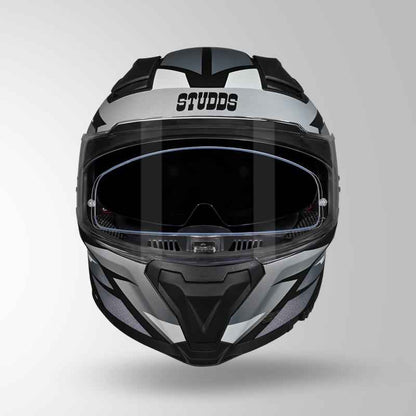 Studds-Helios D2 Circuit Decor Helmet (Matt Black Chameleon Grey/pink)