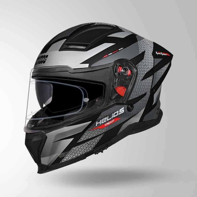 Studds-Helios D2 Circuit Decor Helmet (Matt Black/Grey)