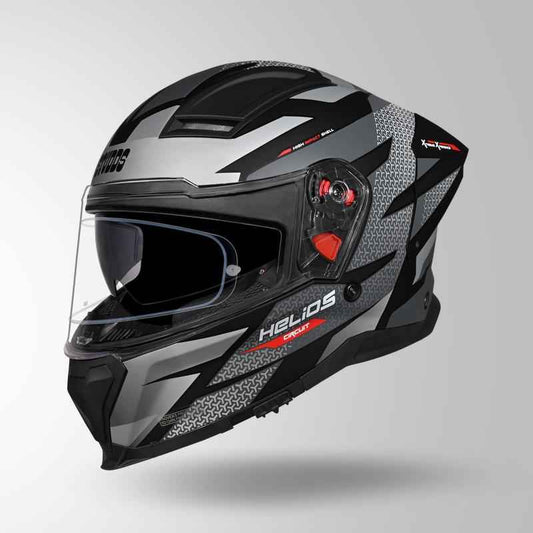 Studds-Helios D2 Circuit Decor Helmet (Matt Black/Grey)