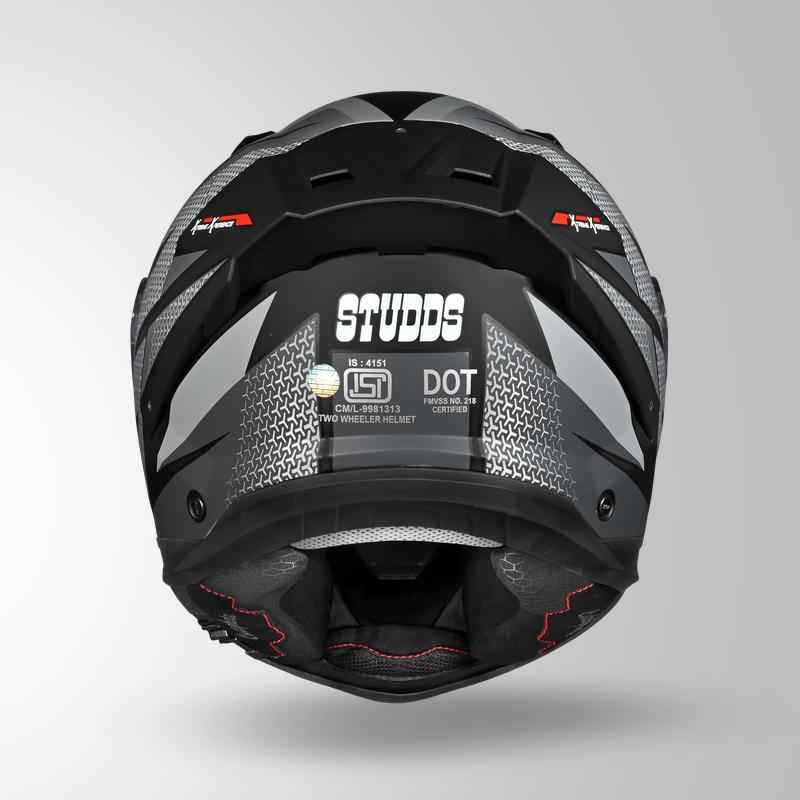 Studds-Helios D2 Circuit Decor Helmet (Matt Black/Grey)