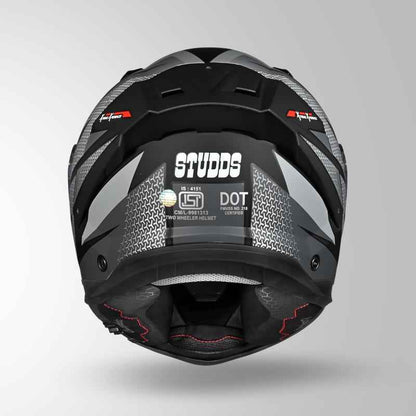 Studds-Helios D2 Circuit Decor Helmet (Matt Black/Grey)