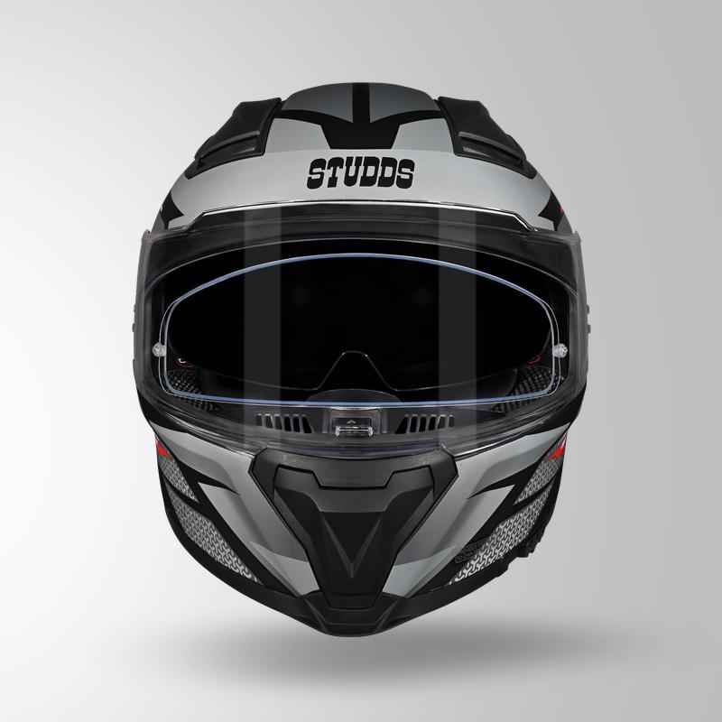 Studds-Helios D2 Circuit Decor Helmet (Matt Black/Grey)