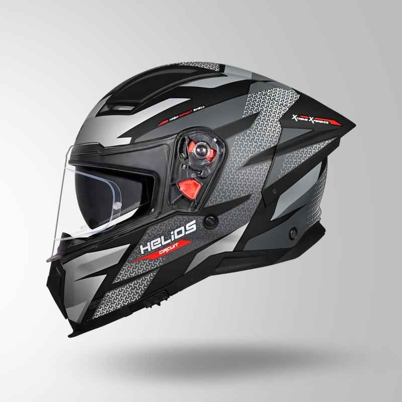 Studds-Helios D2 Circuit Decor Helmet (Matt Black/Grey)