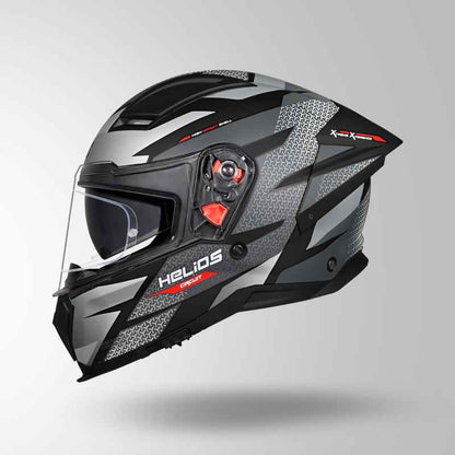 Studds-Helios D2 Circuit Decor Helmet (Matt Black/Grey)