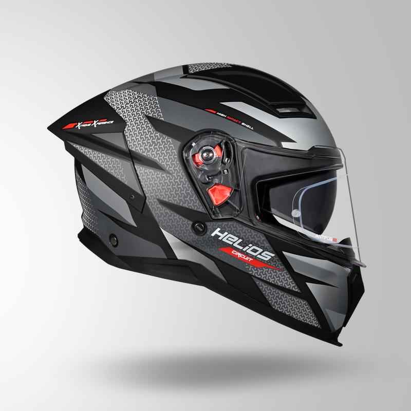 Studds-Helios D2 Circuit Decor Helmet (Matt Black/Grey)