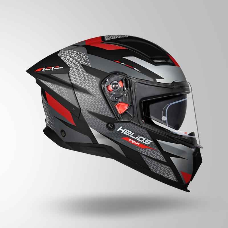 Studds-Helios D2 Circuit Decor Helmet (Matt Black/Red)