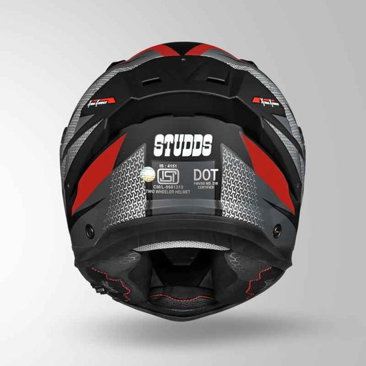 Studds-Helios D2 Circuit Decor Helmet (Matt Black/Red)