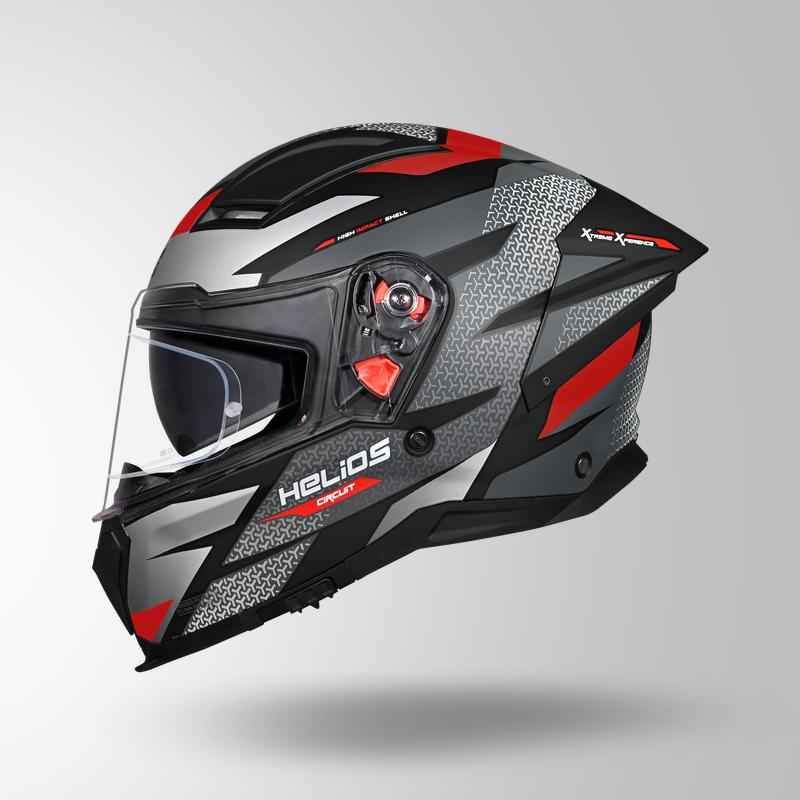 Studds-Helios D2 Circuit Decor Helmet (Matt Black/Red)