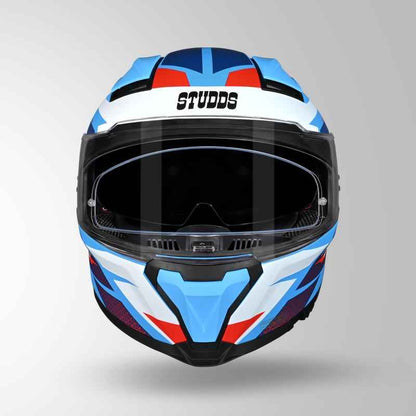 Studds-Helios D2 Circuit Decor Helmet (Matt Blue/Red)