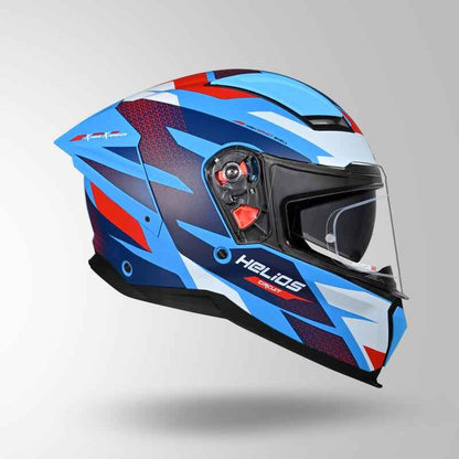 Studds-Helios D2 Circuit Decor Helmet (Matt Blue/Red)