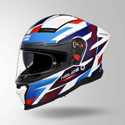 Studds-Helios D2 Circuit Decor Helmet (Matt White/Blue)