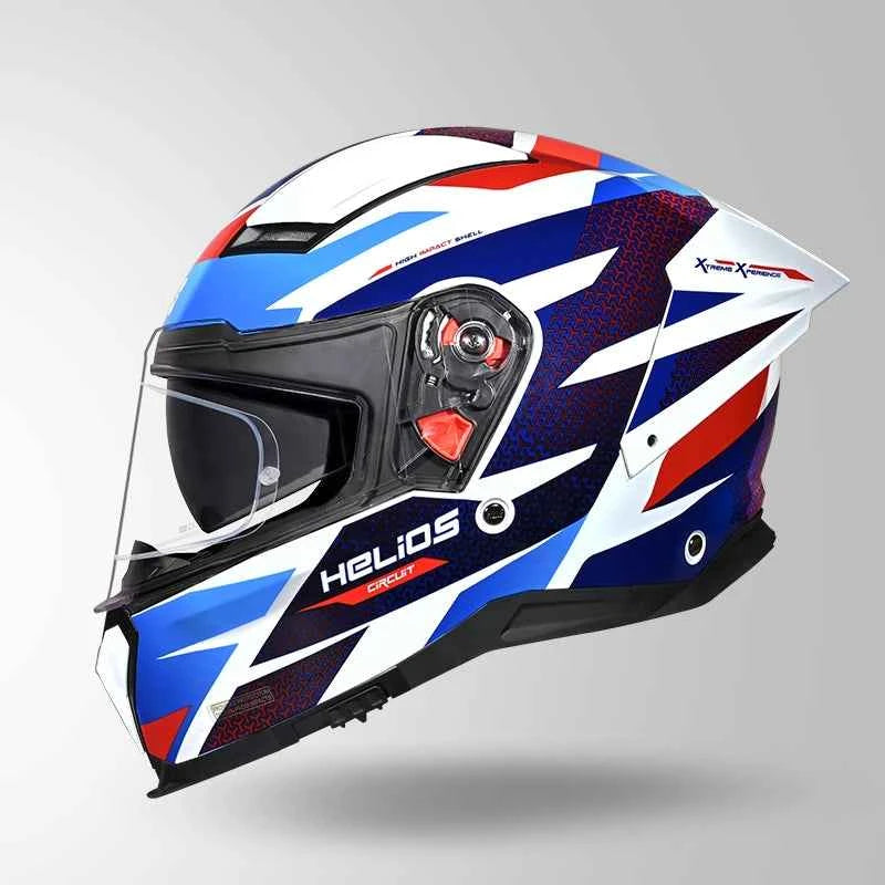 Studds-Helios D2 Circuit Decor Helmet (White/Blue)