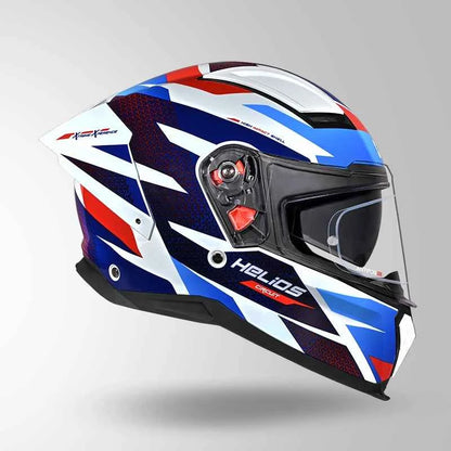Studds-Helios D2 Circuit Decor Helmet (White/Blue)