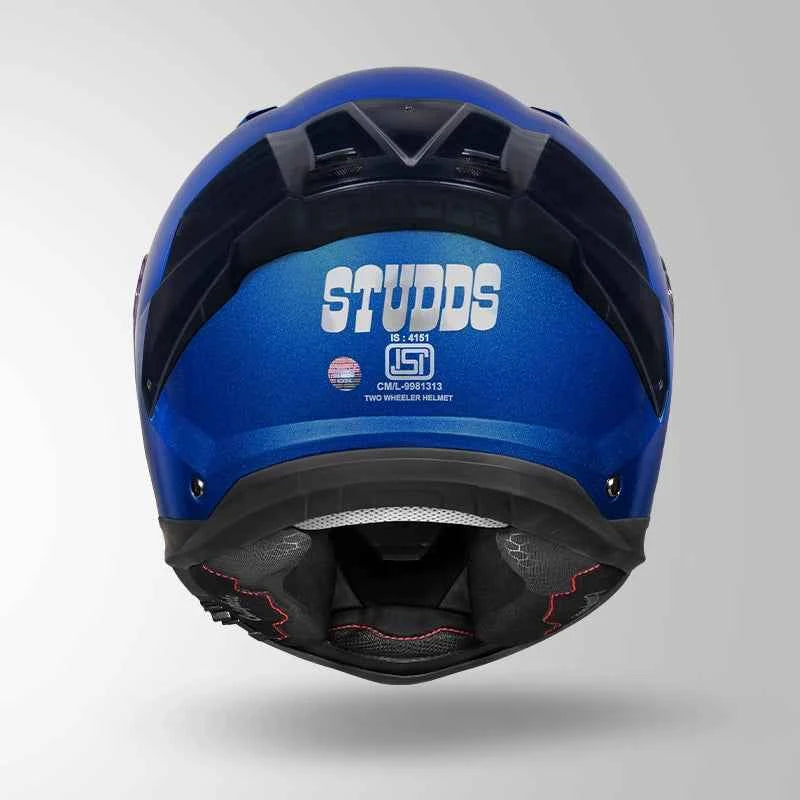 Studds-Helios Unicolor Helmet (Flame Blue)