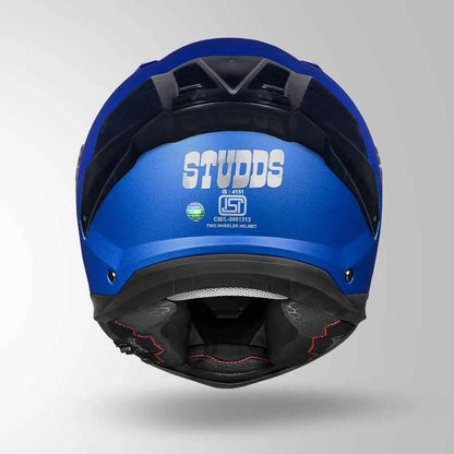Studds-Helios Unicolor Helmet (Matt Flame Blue)