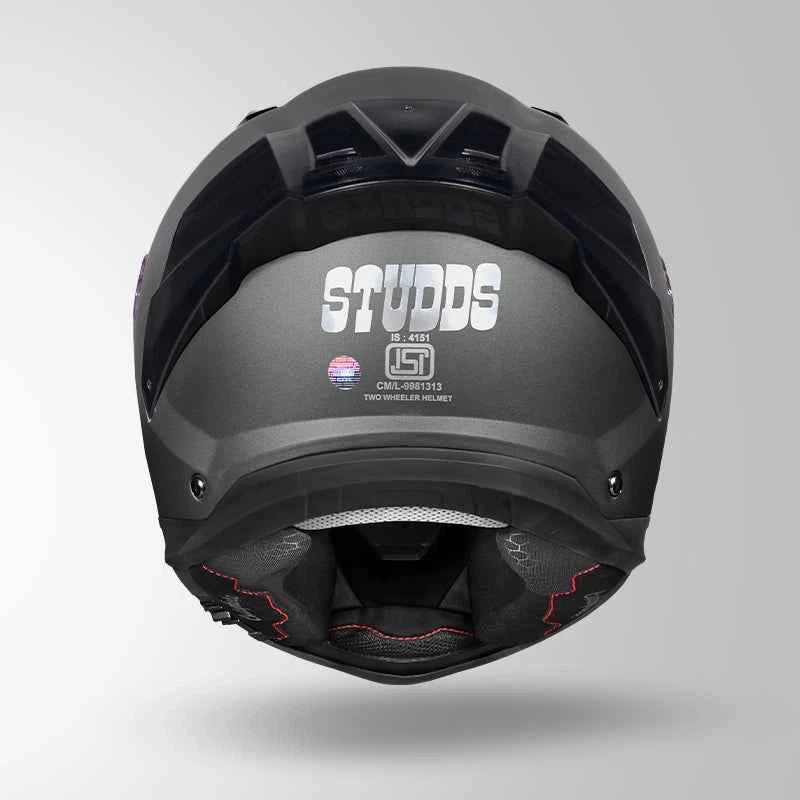 Studds-Helios Unicolor Helmet (Matt Gun Grey)