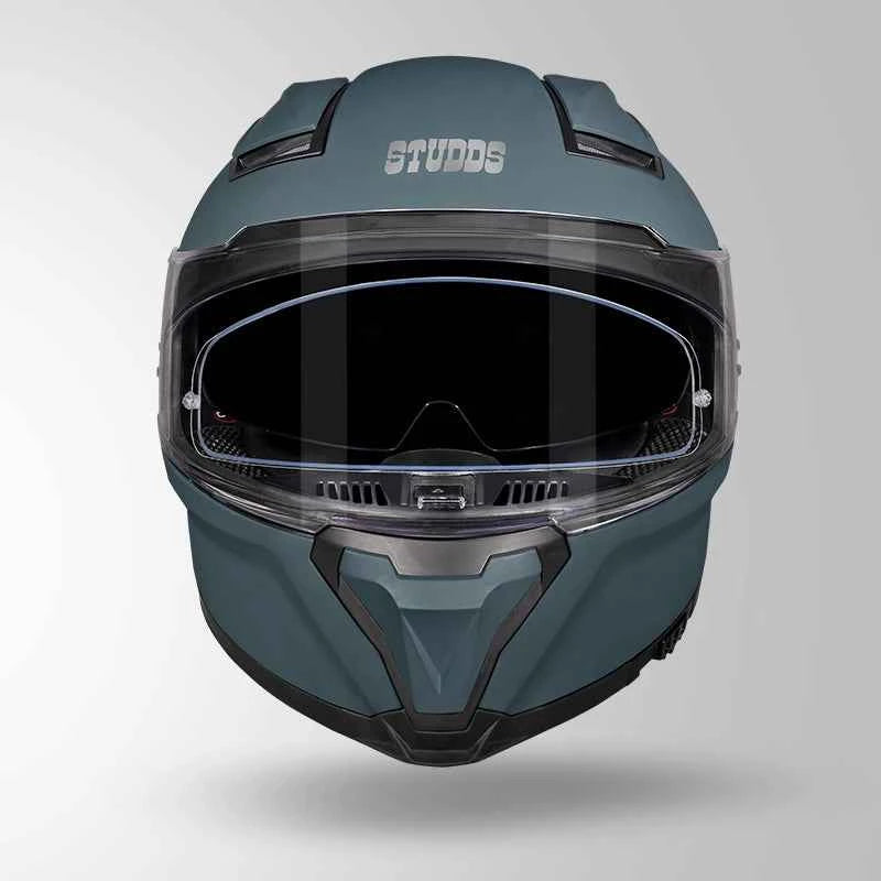 Studds-Helios Unicolor Helmet (Matt Shark Skin Blue)