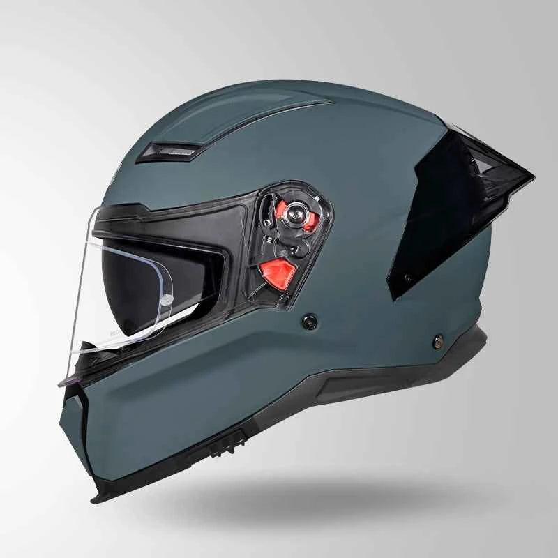 Studds-Helios Unicolor Helmet (Matt Shark Skin Blue)