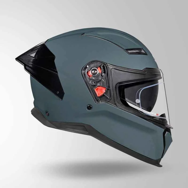 Studds-Helios Unicolor Helmet (Matt Shark Skin Blue)