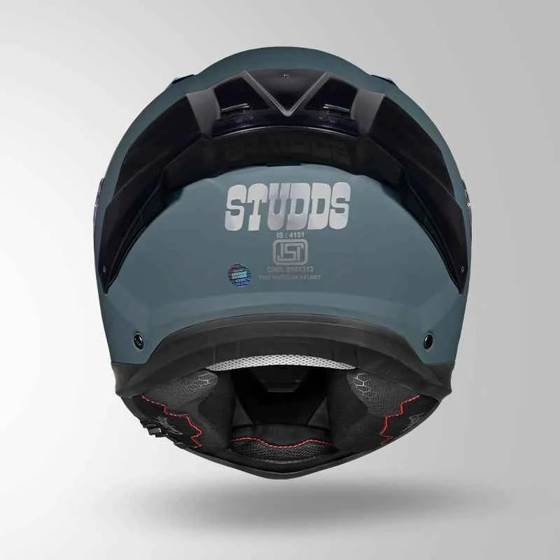 Studds-Helios Unicolor Helmet (Matt Shark Skin Blue)