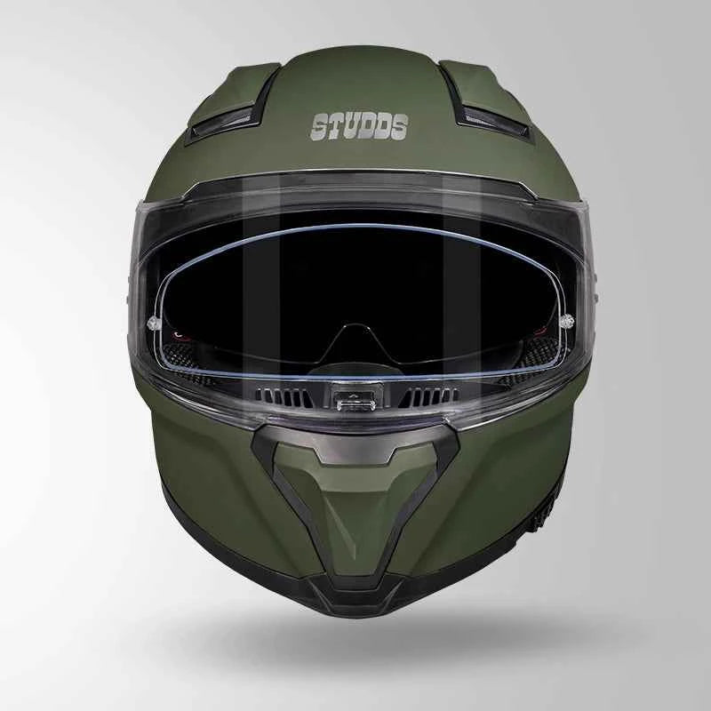 Studds-Helios Unicolor Helmet (Military Green)