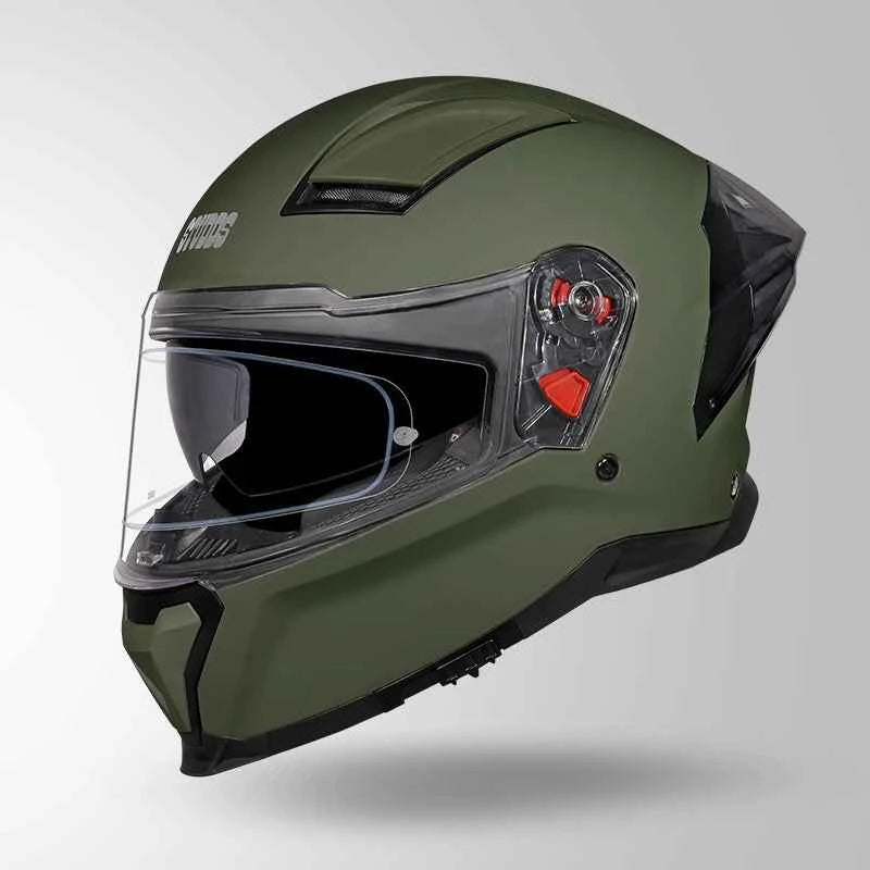 Studds-Helios Unicolor Helmet (Military Green)