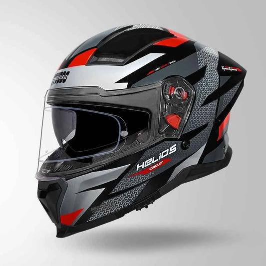 Studds-Helios D2 Circuit Decor Helmet (Black & Red)