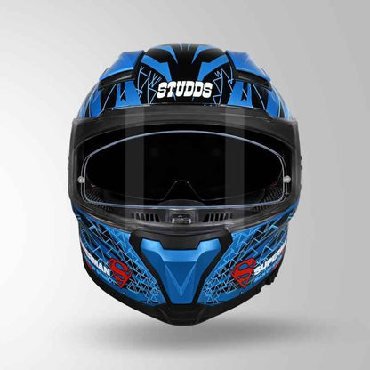 Studds-Helios Superman Edition Full Face Helmet (Blue N1)