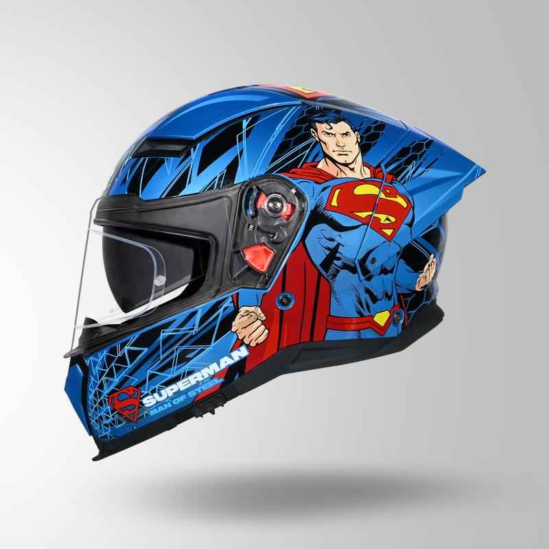 Studds-Helios Superman Edition Full Face Helmet (Blue N1)