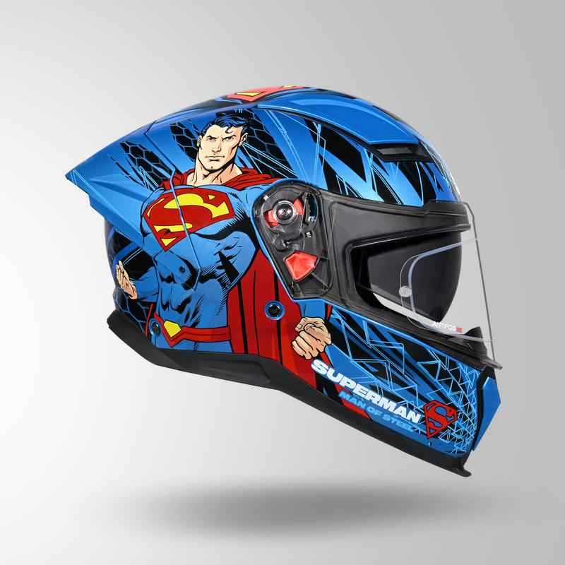 Studds-Helios Superman Edition Full Face Helmet (Blue N1)